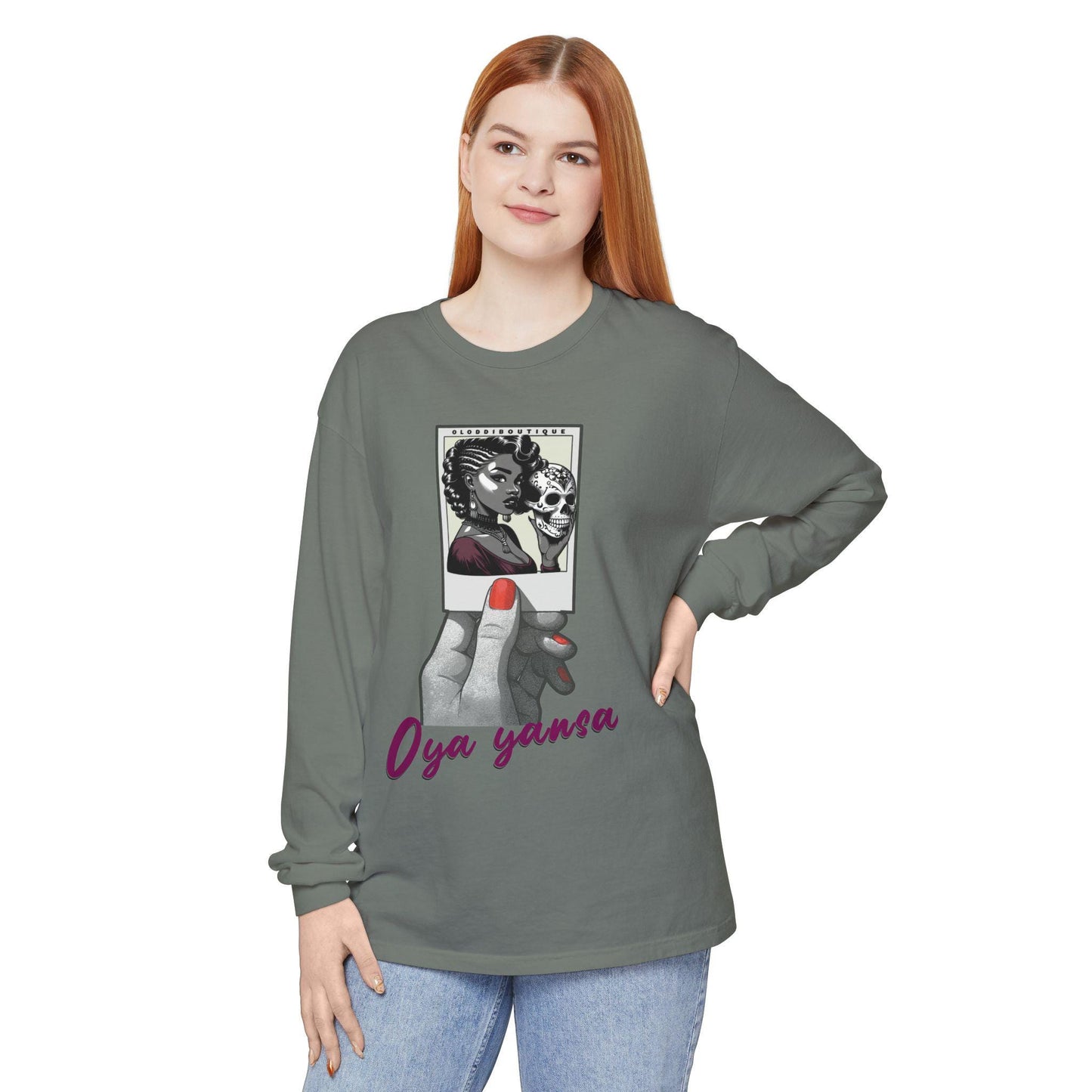 Polaroid Oya Long Sleeve Tee for Devotee & Godparent, Orisha Polaroid Collection