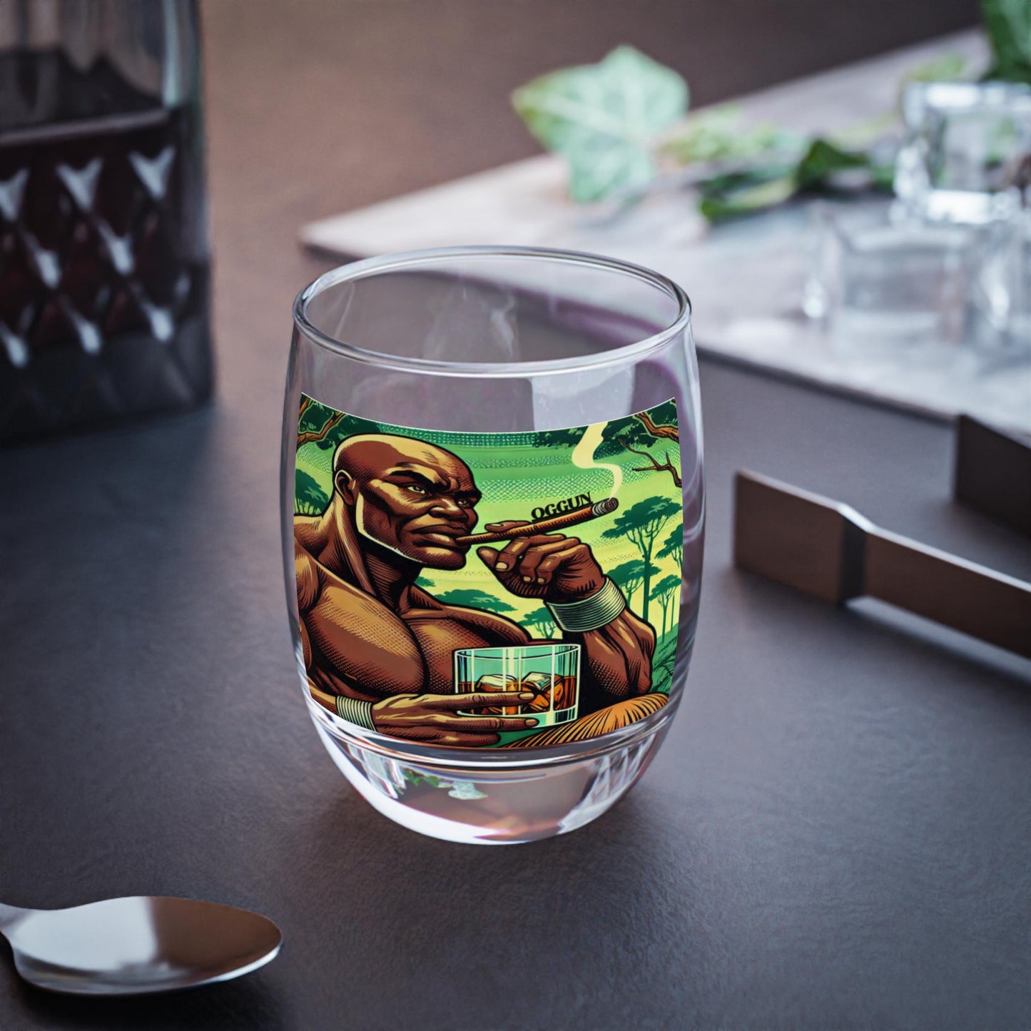 Oggún “Cheers To” Whiskey Style Drinking Glass – Gift for Devotee or Godparent