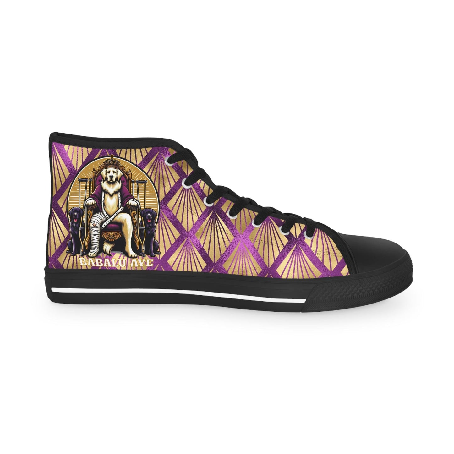 Babalu Aye-inspired sneakers! Gift for devotee or Godparents! san lazaro high top sneakers!