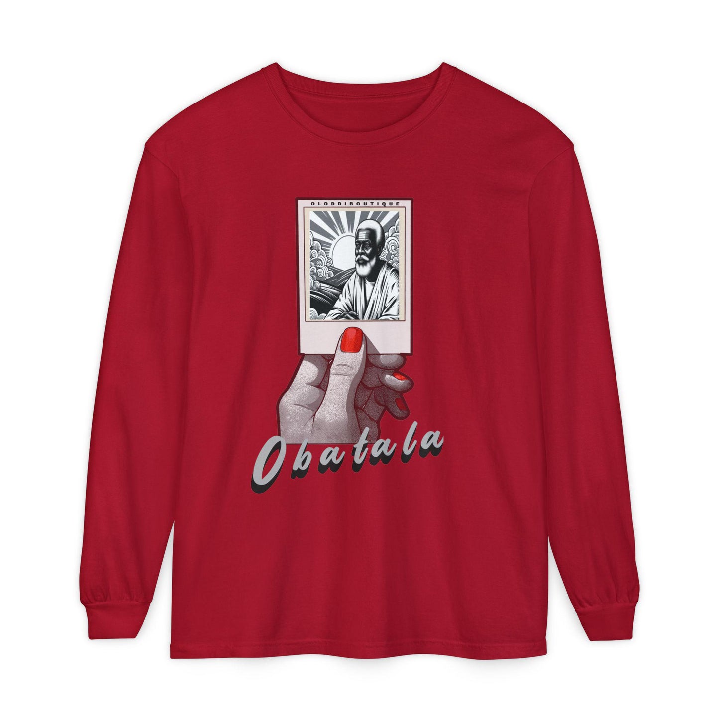 Polaroid Obatala Long Sleeve Tee for Devotee & Godparent ! Orisha Polaroid Collection
