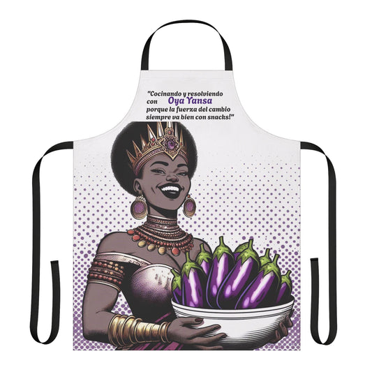 Delantal "Cocinado" de Oya: ¡Perfecto para el Cocinero! Un regalo poderoso para devotos, padrinos o chefs.