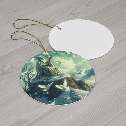 Orisha inspired OBATALA winter themed Holiday Ornament,Gift for devotee or Godparent!
