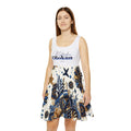 Maferefun OLOKUN Women's Skater Summer Dress - Ocean Inspired, Beachy Vibes, Casual Summer Dress, Perfect for Vacations,