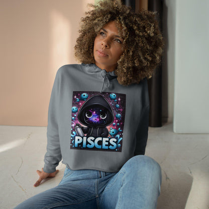 Pisces Crop Hoodie, Astrology Clothing, Zodiac Sign Apparel, Cute Hoodie for Her, Unique Gift for Pisces, Horoscope Fashion