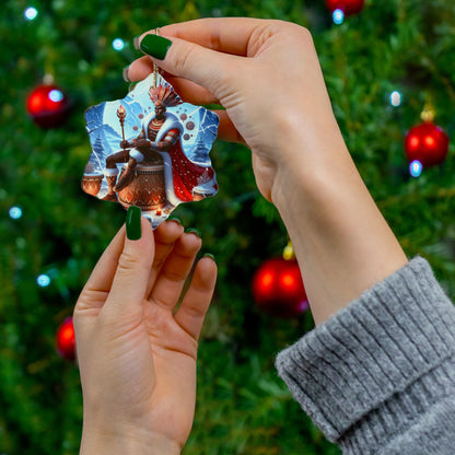Orisha CHANGO Winter themed ornament!  Orisha Based Holiday Ornament! gift for devotee or godparent!
