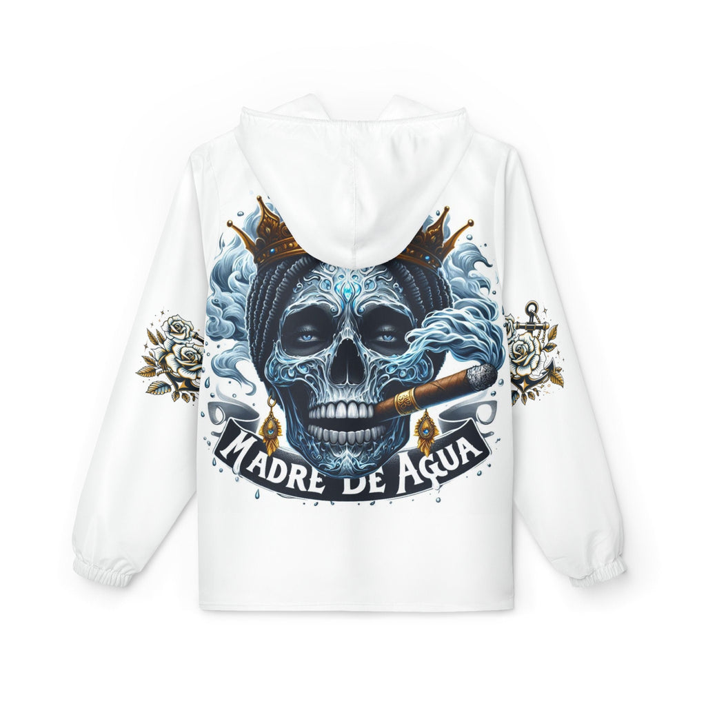 Madre De Agua * Skulls & Roses* Palo Mayombe White WindBreaker Jacket! Somos!