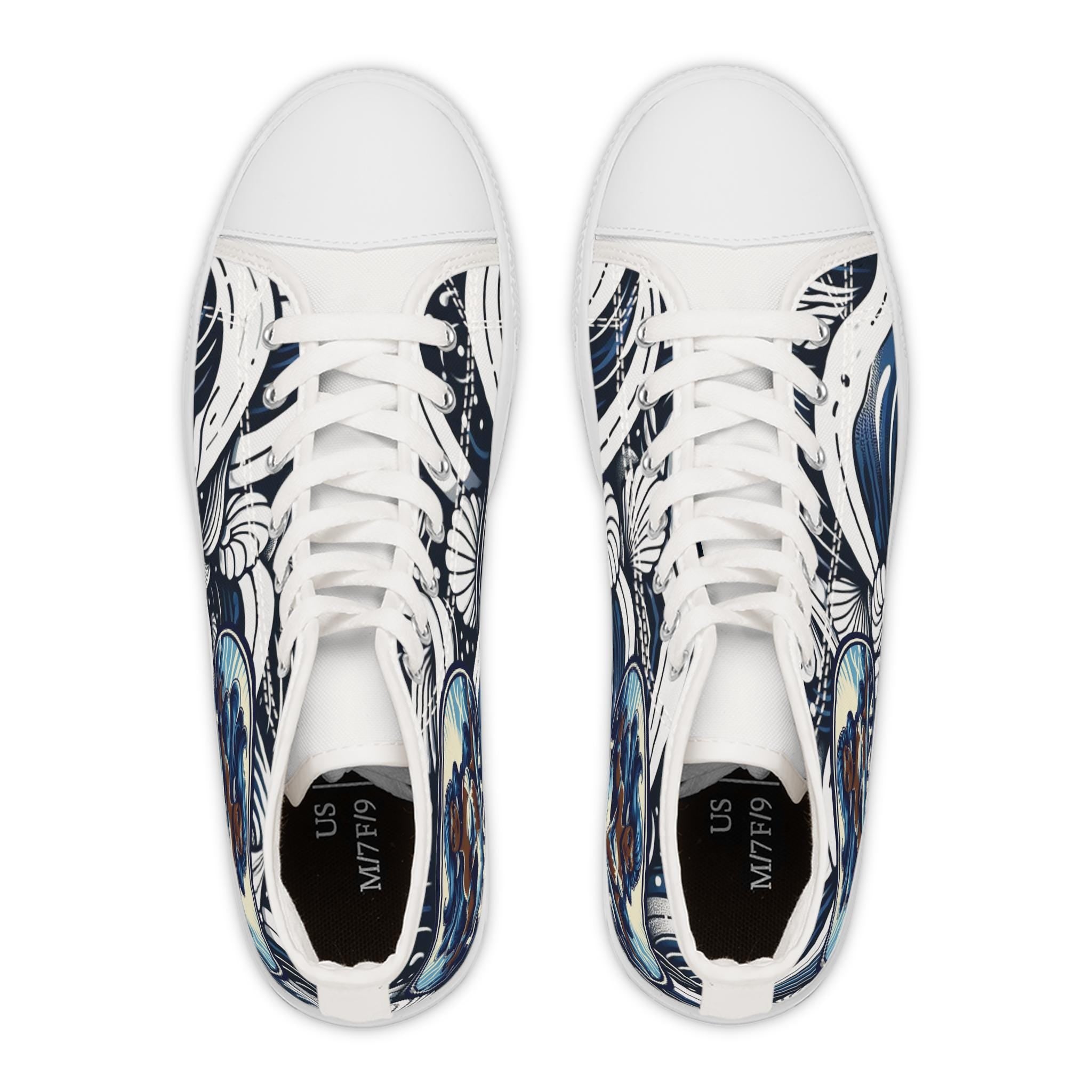 Orisha Based YEMAYA inspired High Top Sneakers! Gift for Devotee or Godparent! stylish spiritual Footwear!