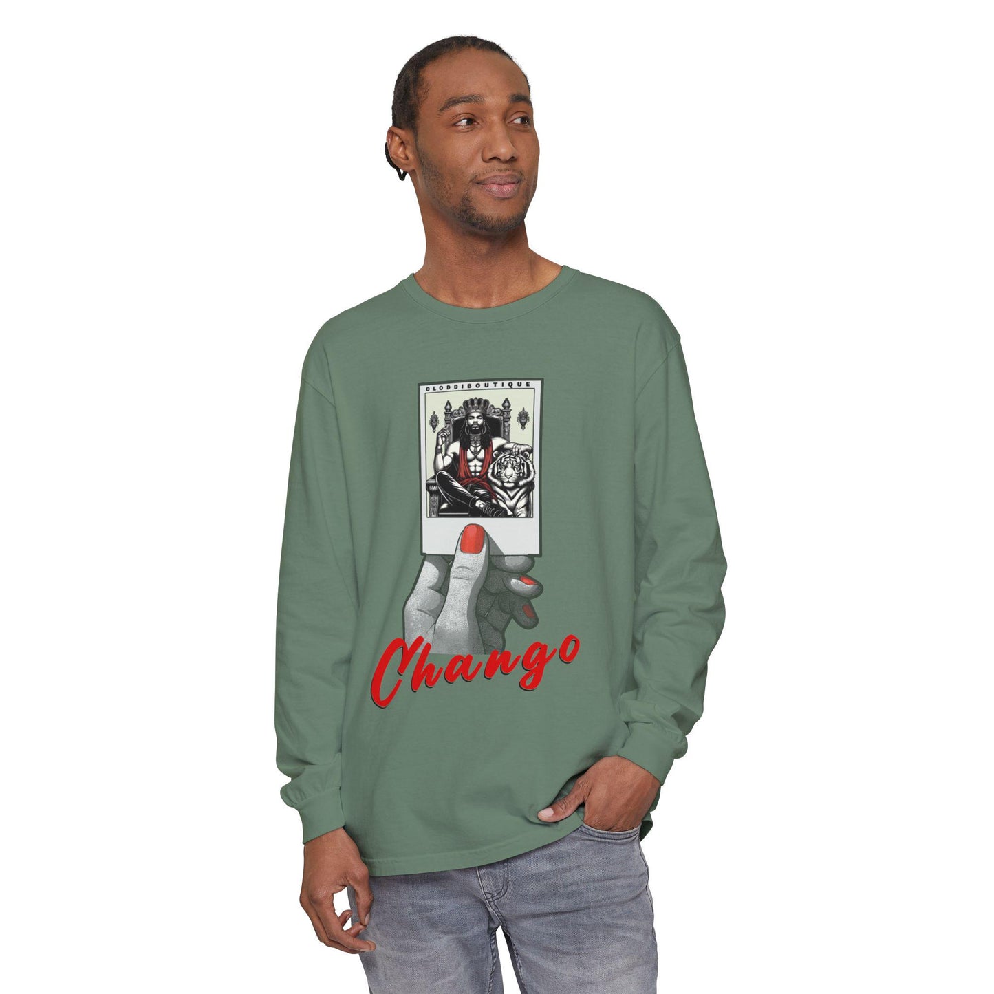 Polaroid Chango Long Sleeve Tee for Devotee & Godparent | Orisha Polaroid Collection