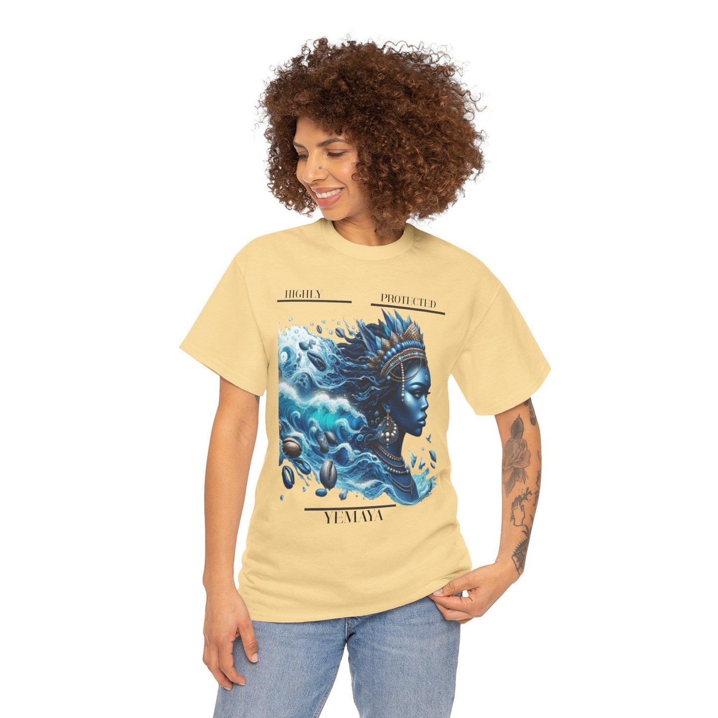 Highly Protected YEMAYA Tshirt, gift of Godparent or Devotee ,Bohemian T-Shirt,  Gift fo, Spiritual Apparel, Ashe YEMAYA