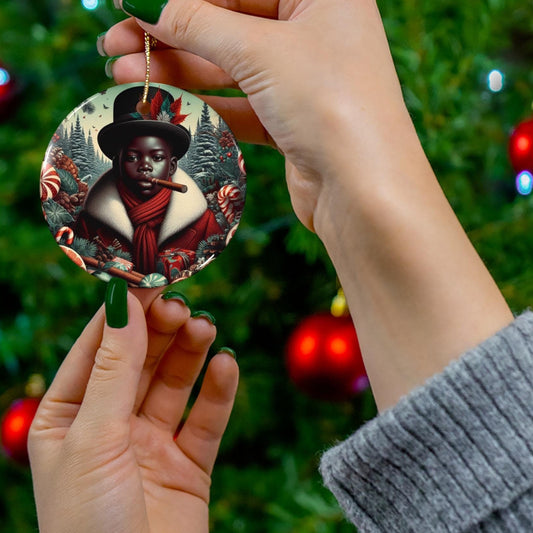Orisha Inspired ELLEGUA Winter Theme Ornament! Festive Orisha Based Ornament!