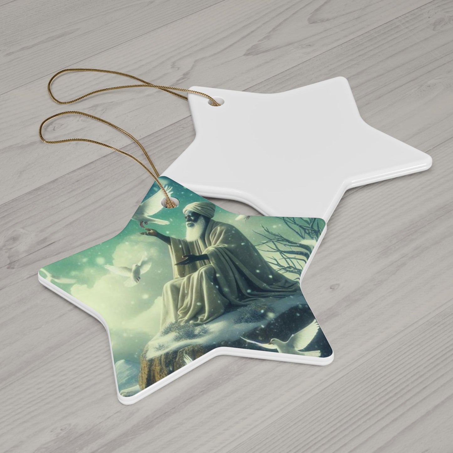 Orisha inspired OBATALA winter themed Holiday Ornament,Gift for devotee or Godparent!