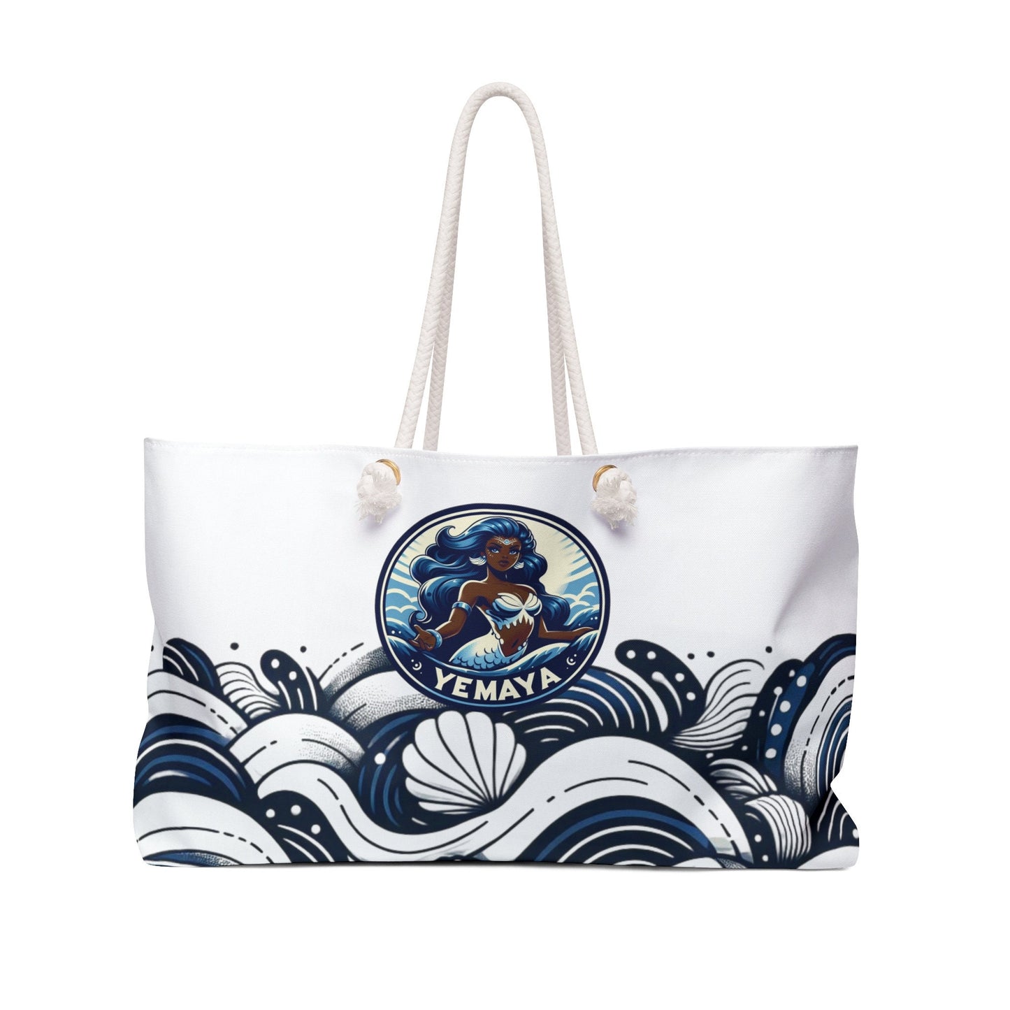 Maferefun YEMAYA “Blue Waves” Oversized Tote Bag – Orisha Urban Style | Gift for Devotee or Godparent