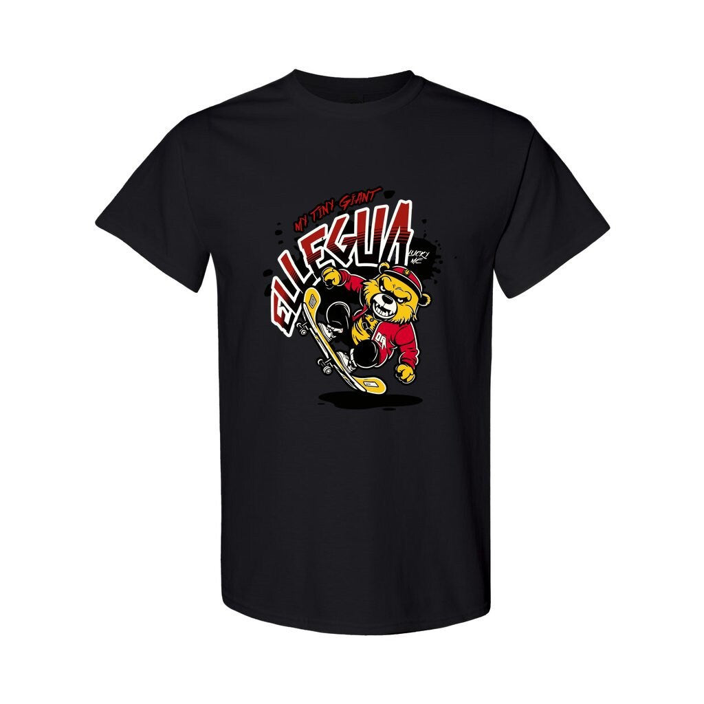 Orisha ELLEGUA "my tiny giant" cute bear on skateboard urban style T-shirt!! Eshu ELLEGUA unisex tshirt