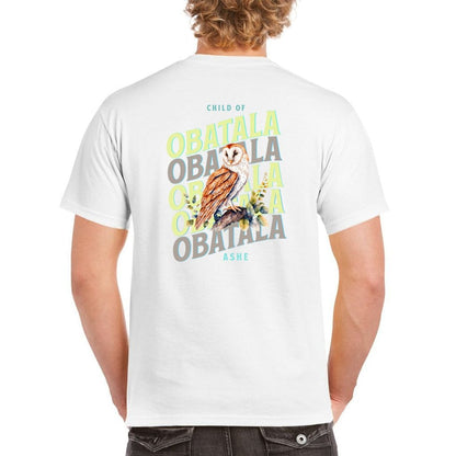 Orisha OBATALA Owl Ashe Unisex Retro tshirt, Child of Obatala Tshirt, Ashe Obatala Afroculture Yoruba Orisha Tshirt