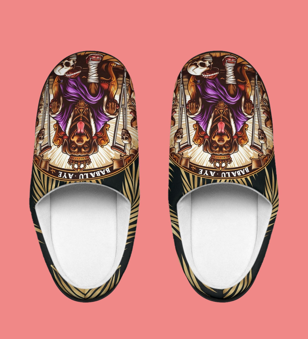 Orisha BABALU AYE " Royal Healer" stylish comfy indoor Slippers, Gift for devotee or godparent!