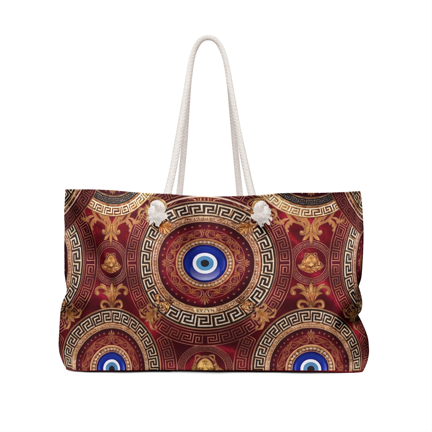 Nazar Evil Eye Weekender Bag — Crimson