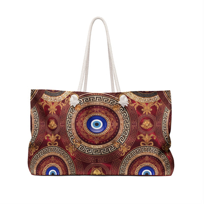 Nazar Evil Eye Weekender Bag — Crimson