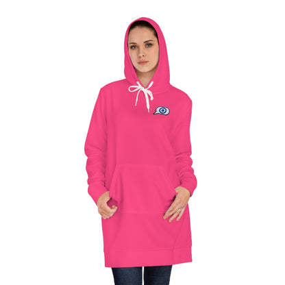 Copy of Copy of Evil Eye Lace-Up Hoodie Dress — Blue Nazar Charm Back Print