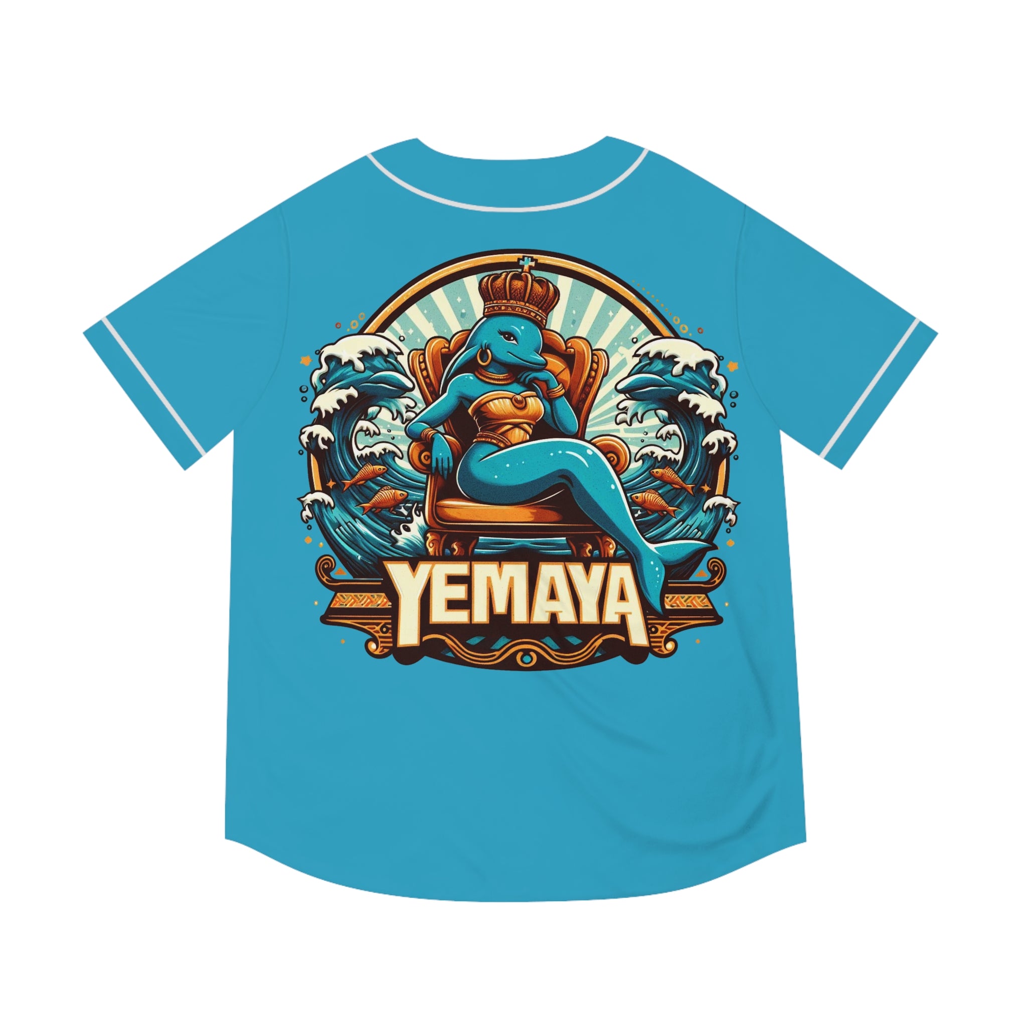 Ashe Yemaya "Royal Crowned Dolphin" Jersey - Orisha Urban Style | Gift for Devotee or Godparent