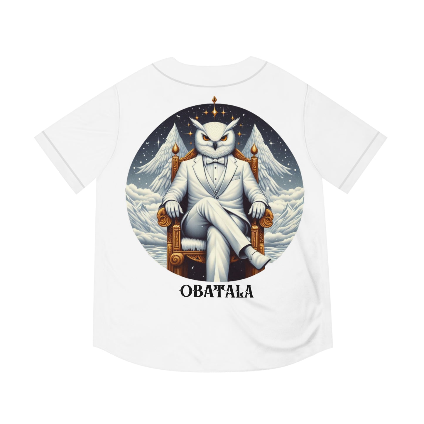 Ashe OBATALA Owl Jersey, Orisha based Urban Style Obatala cool Owl On Throne Jersey!