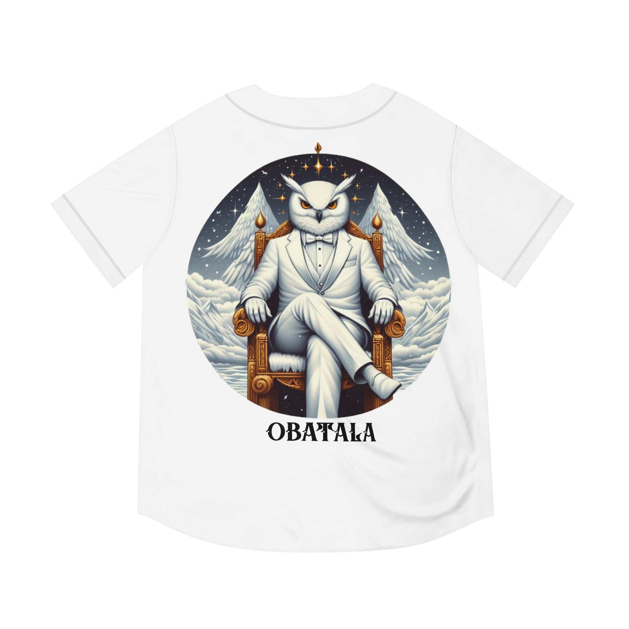 Ashe OBATALA Owl Jersey, Orisha based Urban Style Obatala cool Owl On Throne Jersey!