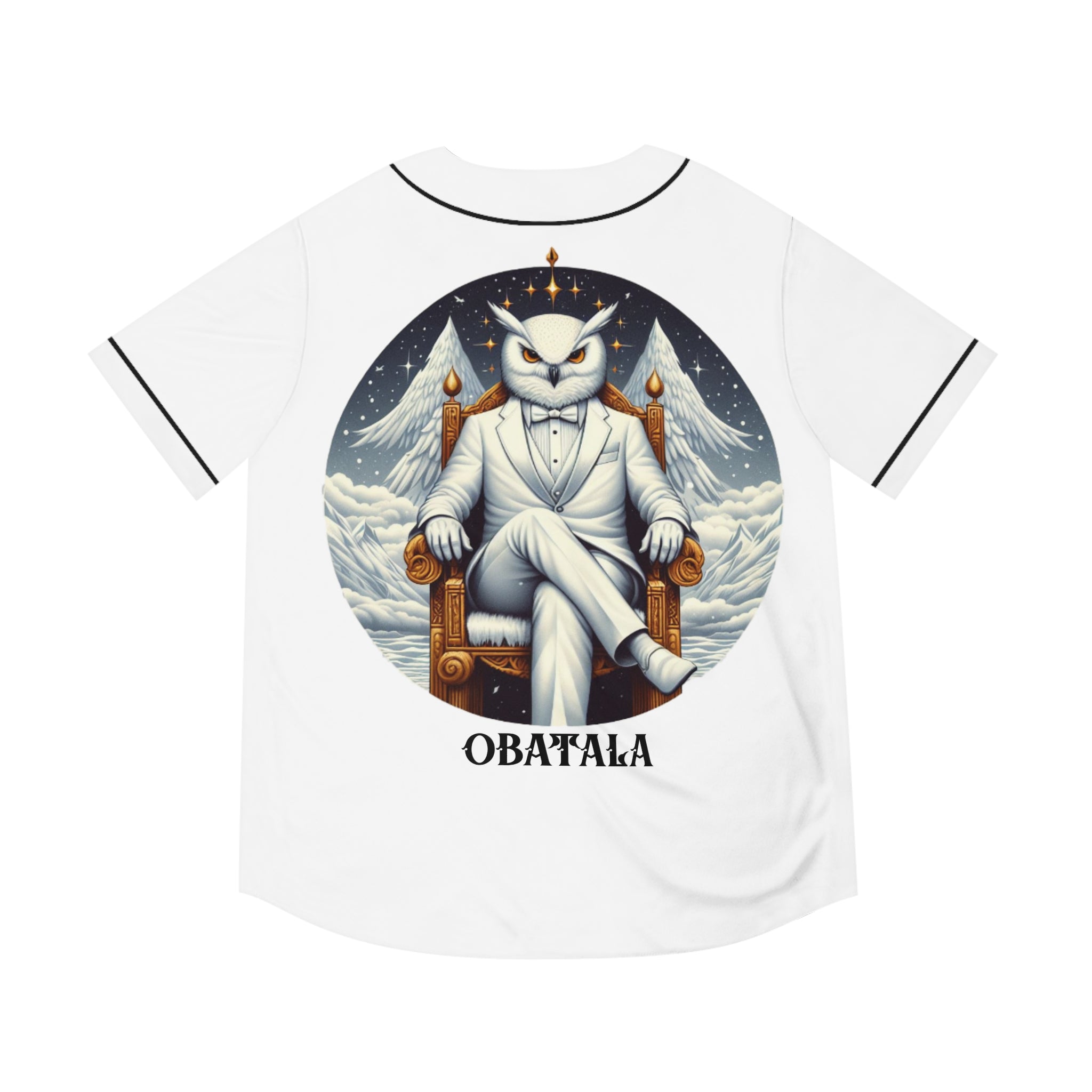 Ashe OBATALA Owl Jersey, Orisha based Urban Style Obatala cool Owl On Throne Jersey!