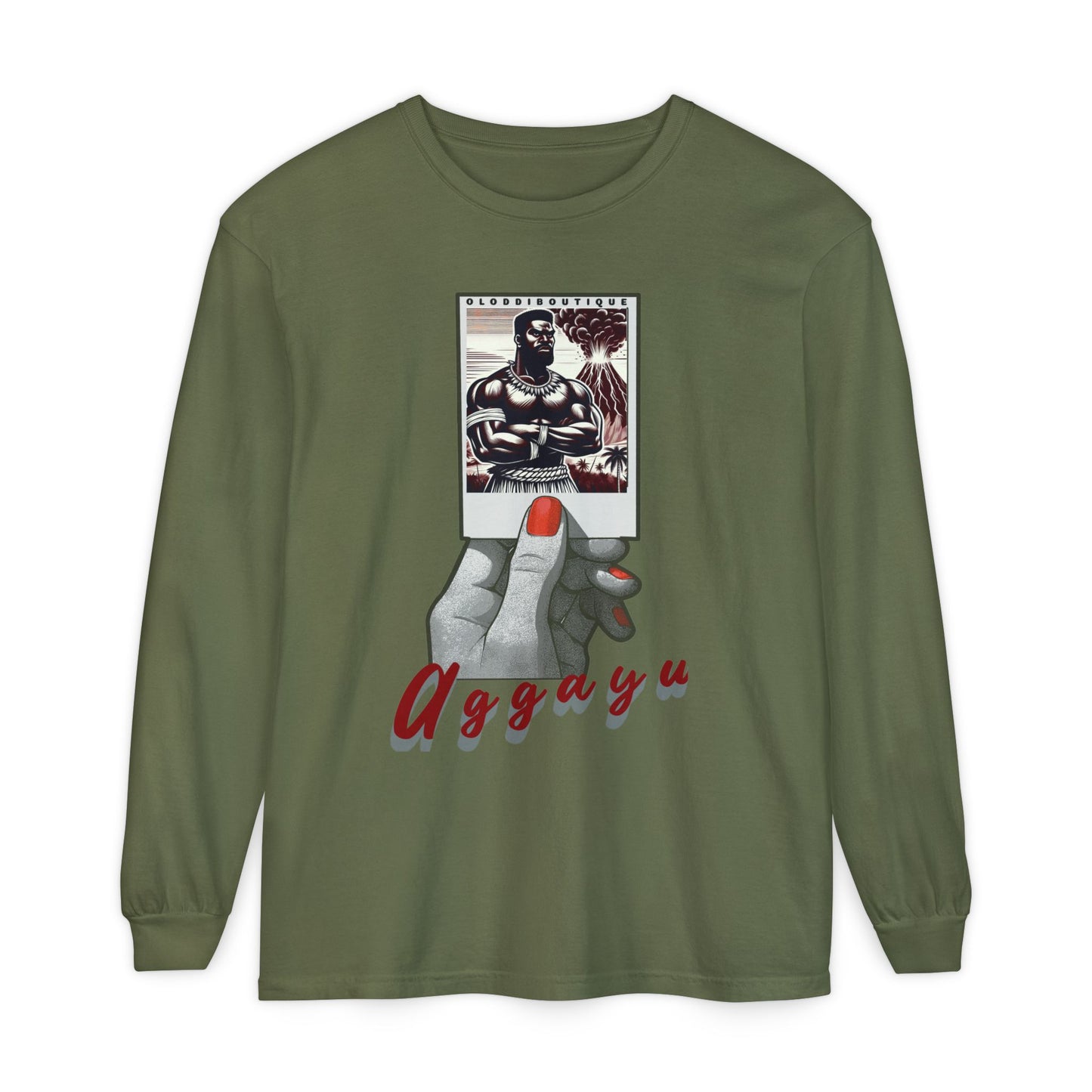 Polaroid Aggayú (Agayu) Long Sleeve Tee for Devotee & Godparent! Orisha Polaroid Collection