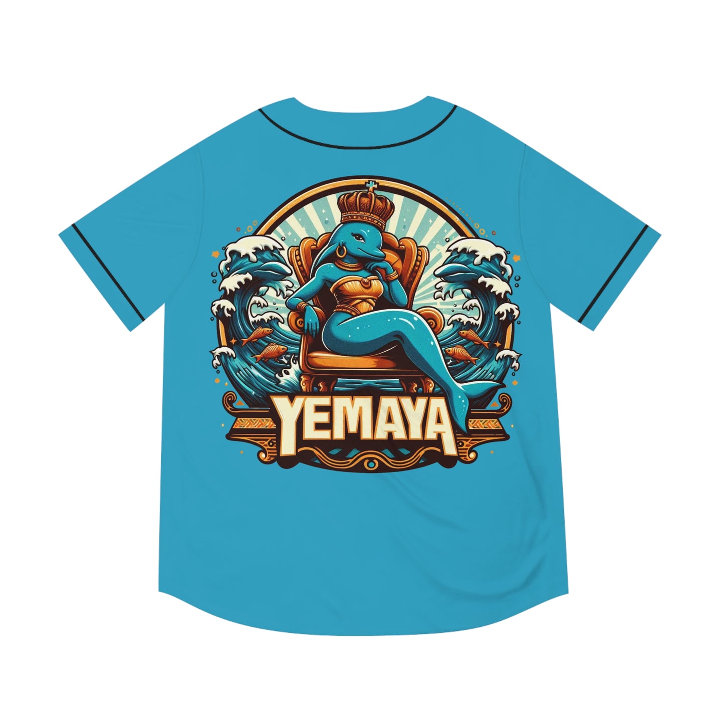 Ashe Yemaya "Royal Crowned Dolphin" Jersey - Orisha Urban Style | Gift for Devotee or Godparent