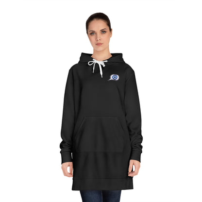Copy of Copy of Copy of Evil Eye Lace-Up Hoodie Dress — Blue Nazar Charm Back Print