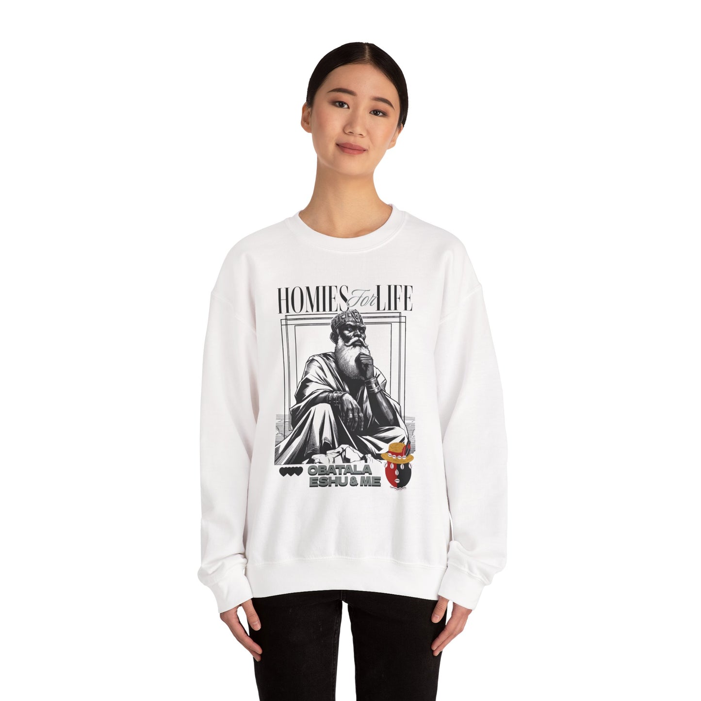 Homies for Life,OBATALA Eshu and Me Sweatshirt, Gift for Godparent or Devotee!!