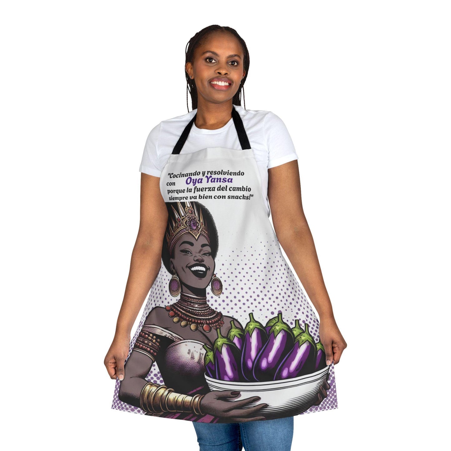 Delantal "Cocinado" de Oya: ¡Perfecto para el Cocinero! Un regalo poderoso para devotos, padrinos o chefs.