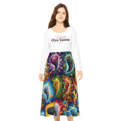 Maferefun OYA YANSA Long Sleeve Dress!Gift for Devotee or Godparent! Fall/Winter Lucumi based Oya yansa Ladies Dress!