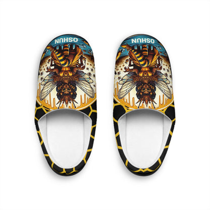 Orisha OSHUN "Royal Bee Fierceness" Indoor Stylish Woman's Slipper's!  Gift for devotee or godparent,Omo Oshun Cute comfy slippers