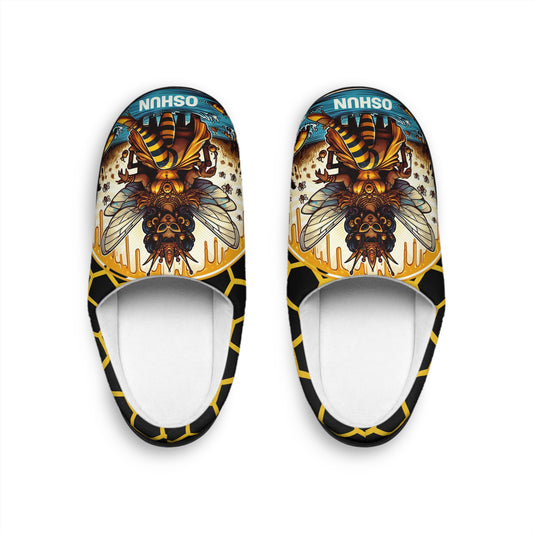 Orisha OSHUN "Royal Bee Fierceness" Indoor Stylish Woman's Slipper's!  Gift for devotee or godparent,Omo Oshun Cute comfy slippers