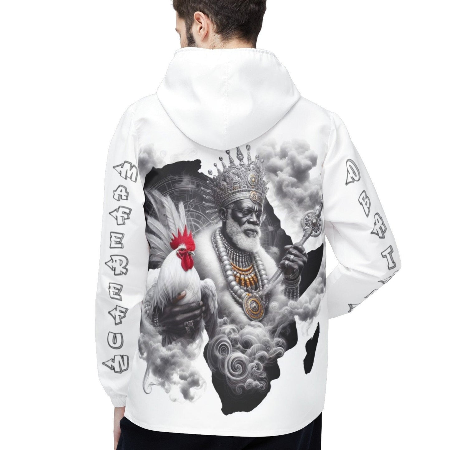 Maferefun OBATALA white Jacket! Obatala "king of Africa" Urban style WHITE jacket, Lucumi Tradition Obatala Stylish Windbreaker Ashe Jacket