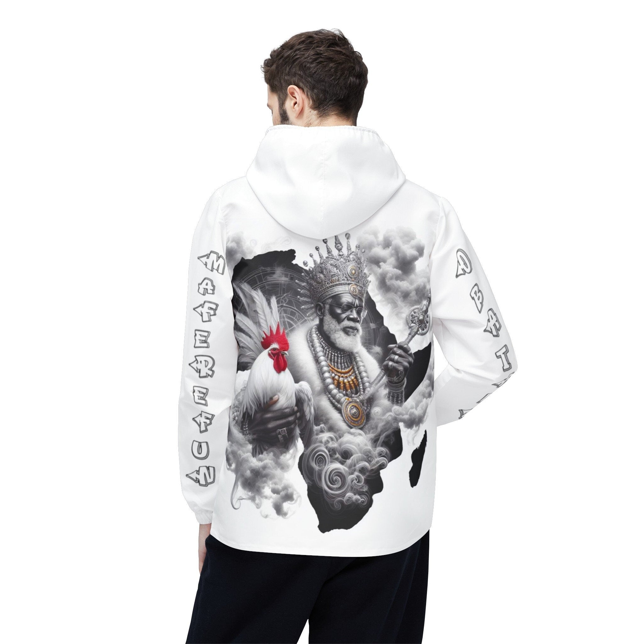 Maferefun OBATALA white Jacket! Obatala "king of Africa" Urban style WHITE jacket, Lucumi Tradition Obatala Stylish Windbreaker Ashe Jacket