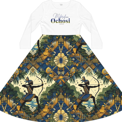 Maferefun OCHOSI Long Sleeve Dress,Gift for Devotee or Godparent! Fall/winter Lucumi based Ochosi Ladies Dress! Ashe Ochosi!