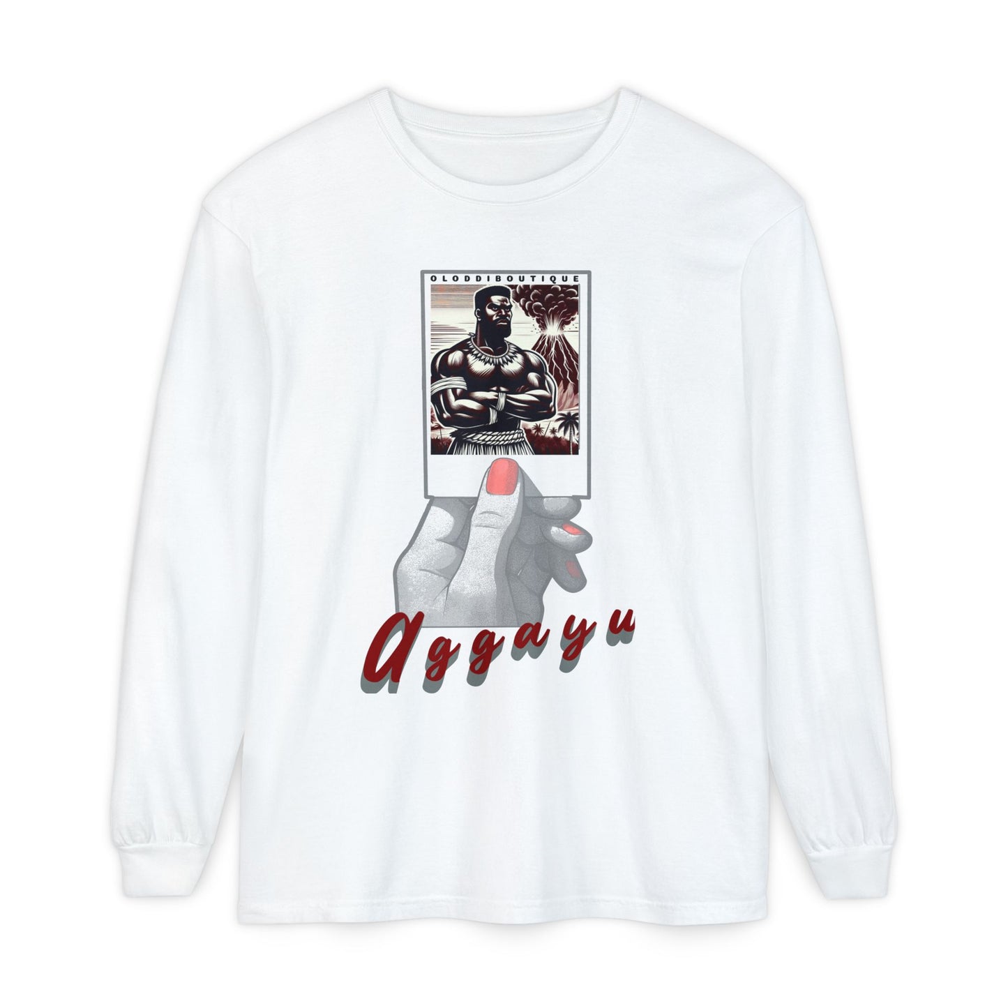 Polaroid Aggayú (Agayu) Long Sleeve Tee for Devotee & Godparent! Orisha Polaroid Collection