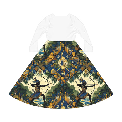 Maferefun OCHOSI Long Sleeve Dress,Gift for Devotee or Godparent! Fall/winter Lucumi based Ochosi Ladies Dress! Ashe Ochosi!