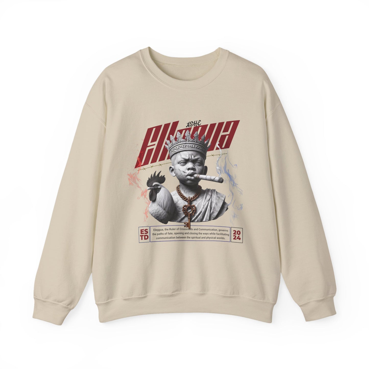 Eleggua "Ruler of All Paths" Marble Style Sweatshirt – Gift for Devotee or Godparent