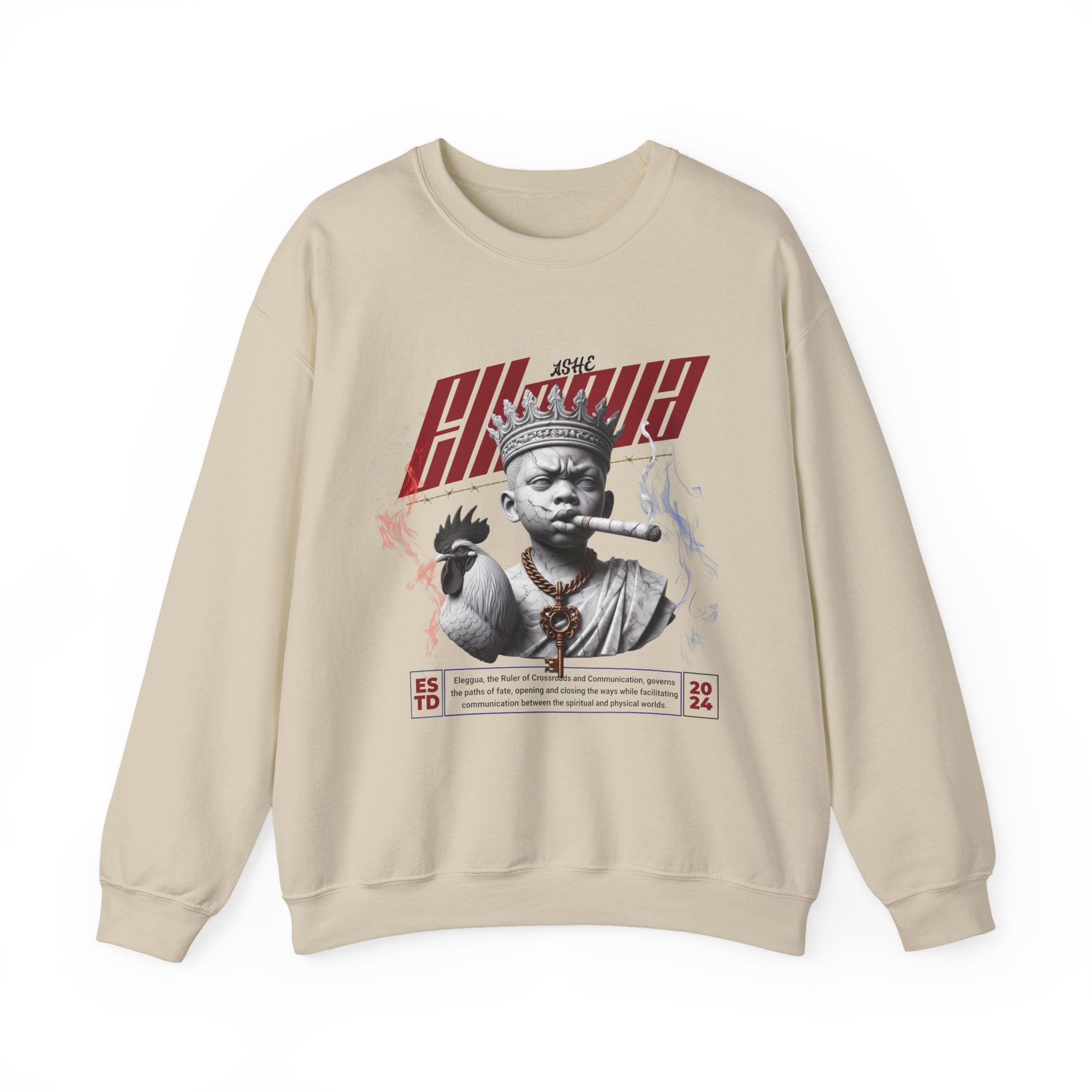 Eleggua "Ruler of All Paths" Marble Style Sweatshirt – Gift for Devotee or Godparent