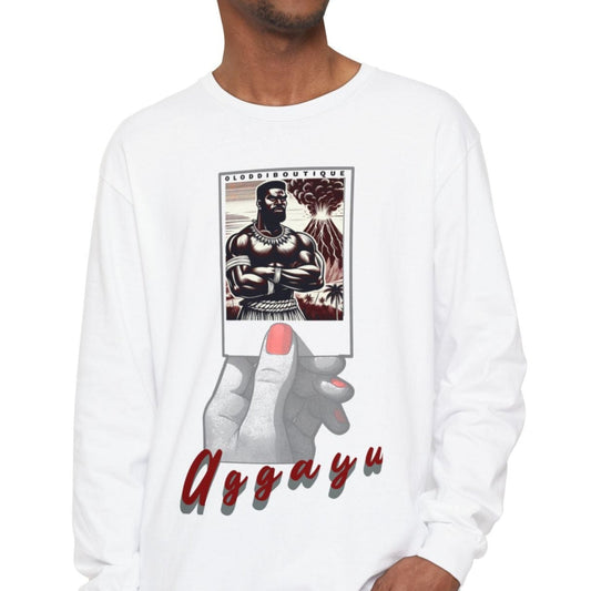 Polaroid Aggayú (Agayu) Long Sleeve Tee for Devotee & Godparent! Orisha Polaroid Collection
