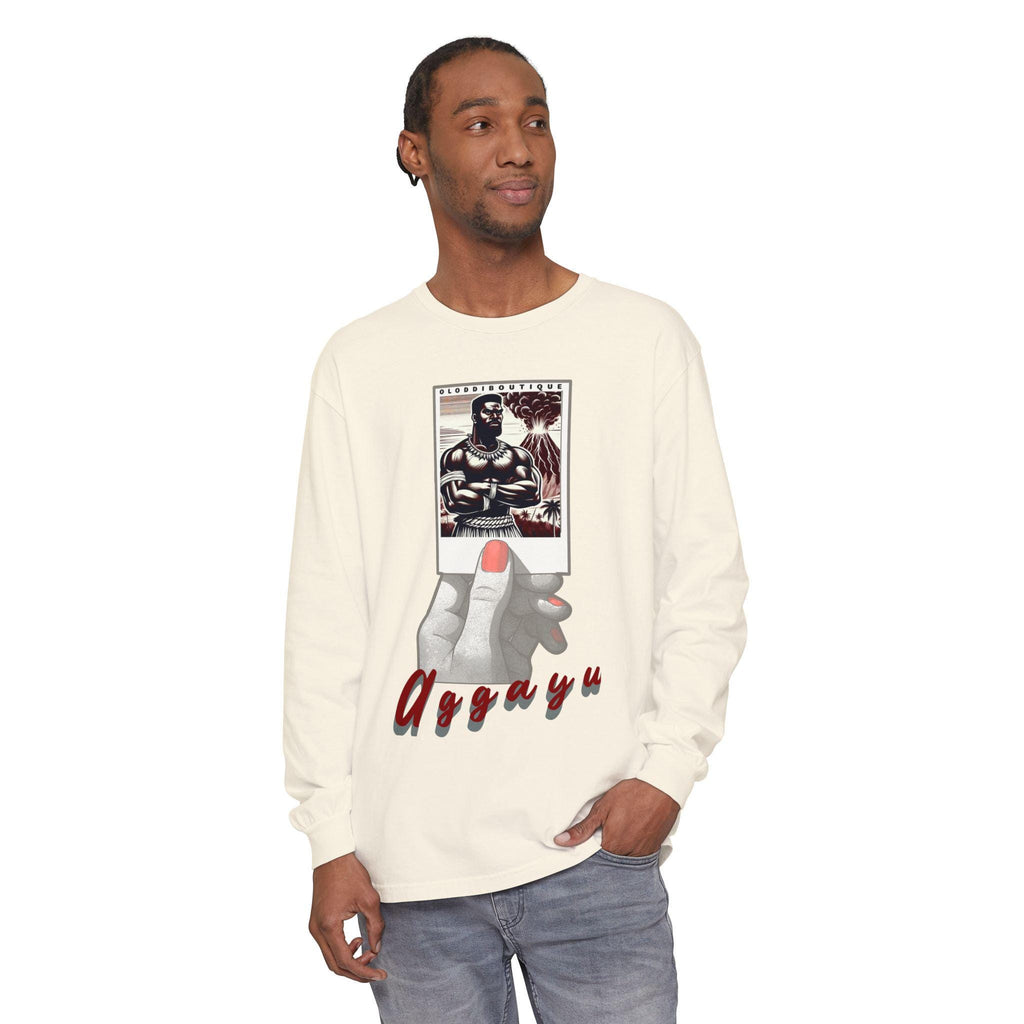 Polaroid Aggayú (Agayu) Long Sleeve Tee for Devotee & Godparent! Orisha Polaroid Collection