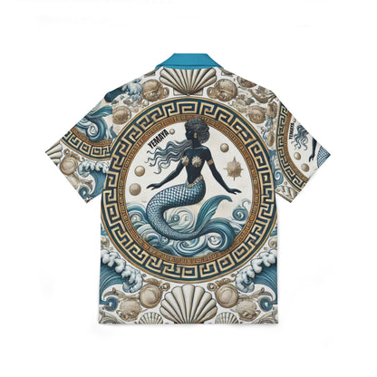 Orisha YEMAYA Hawaiian Style, Button down Shirt! Gift for Godparent or Devotee!