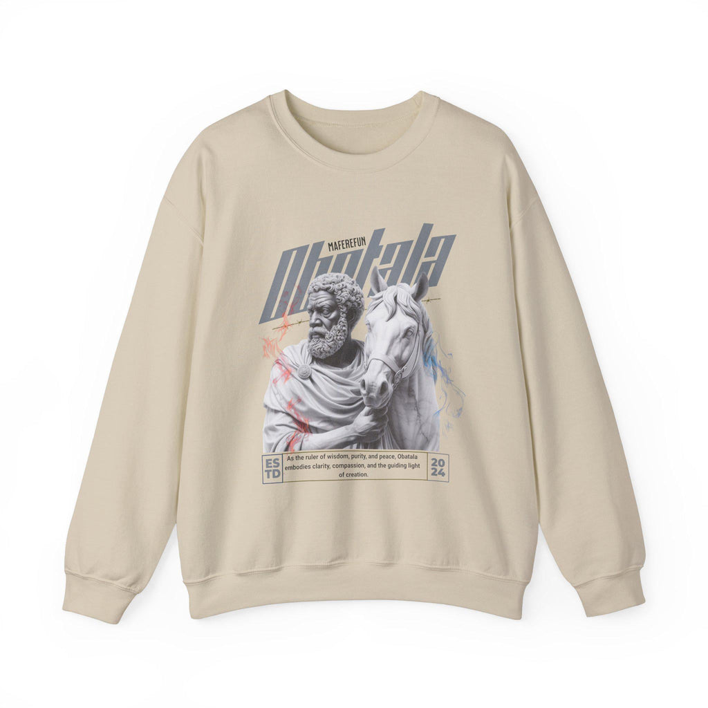 Obatala Marble Style Roman Look Sweatshirt, gift for devotee or godparent! Maferefun Obatala "Ruler of" sweatshirt