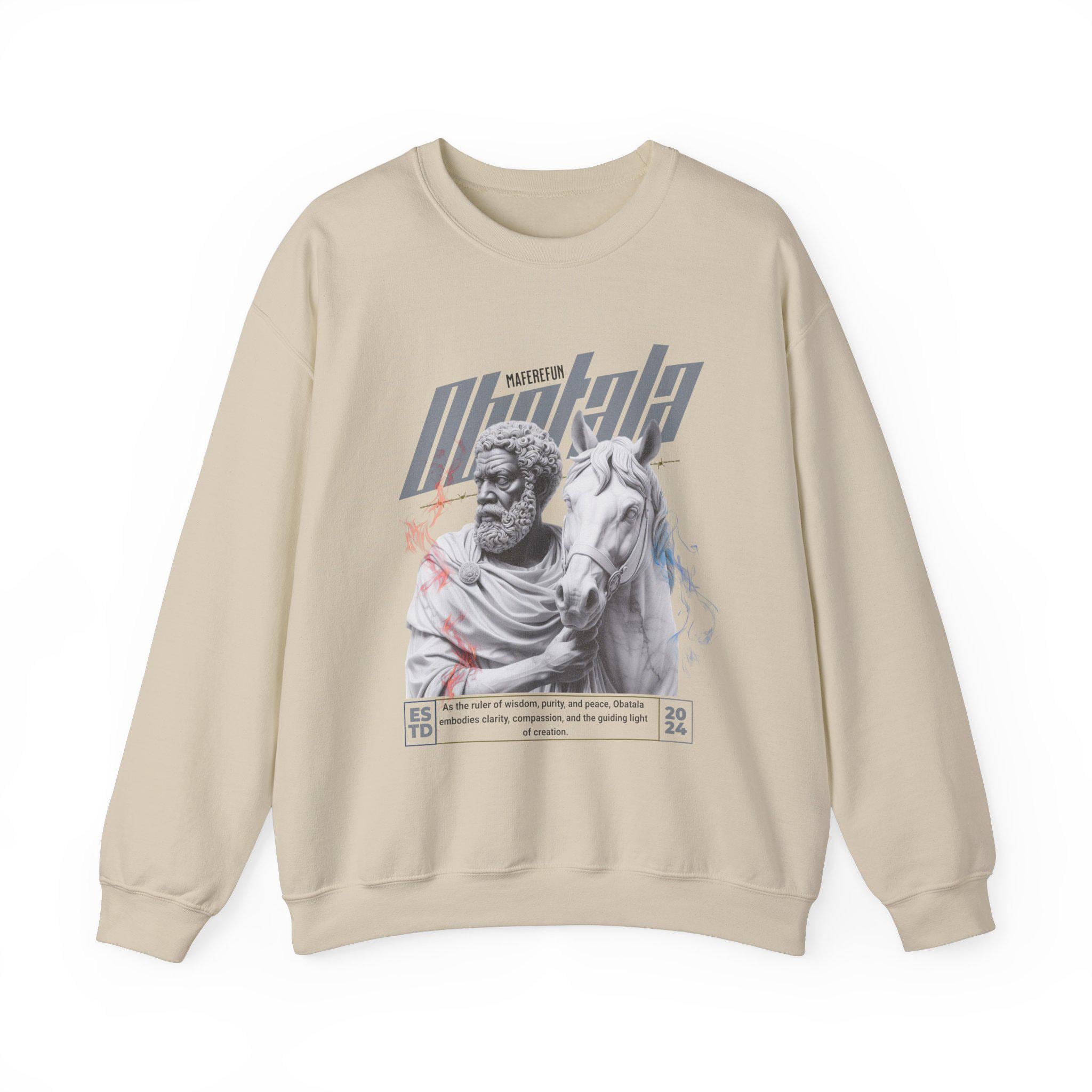 Obatala Marble Style Roman Look Sweatshirt, gift for devotee or godparent! Maferefun Obatala "Ruler of" sweatshirt