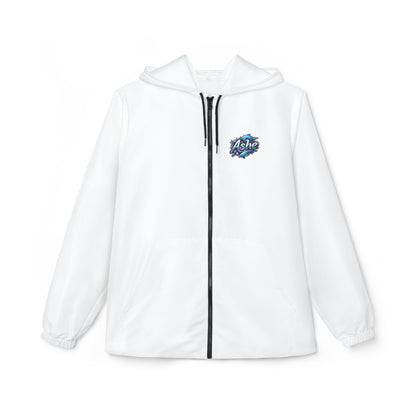 Orisha YEMAYA Ocean Queen. White windbreaker jacket, Maferefun Yemaya jacket, ASHE yemaya orisha based urban style white jacket