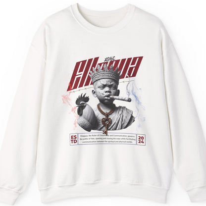 Eleggua "Ruler of All Paths" Marble Style Sweatshirt – Gift for Devotee or Godparent