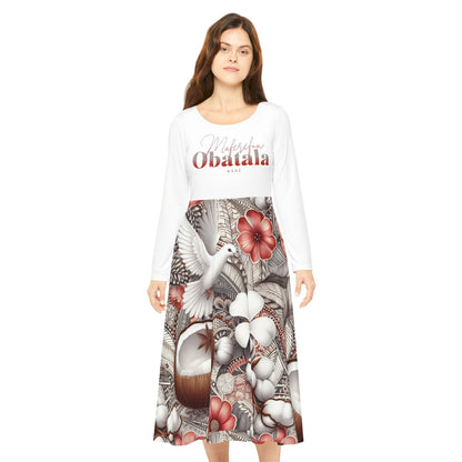 Maferefun OBATALA Long Sleeve Dress! Gift for Devotee or Godparent! Lucumi Based fall/winter Omo OBATALA Ladies Dress!