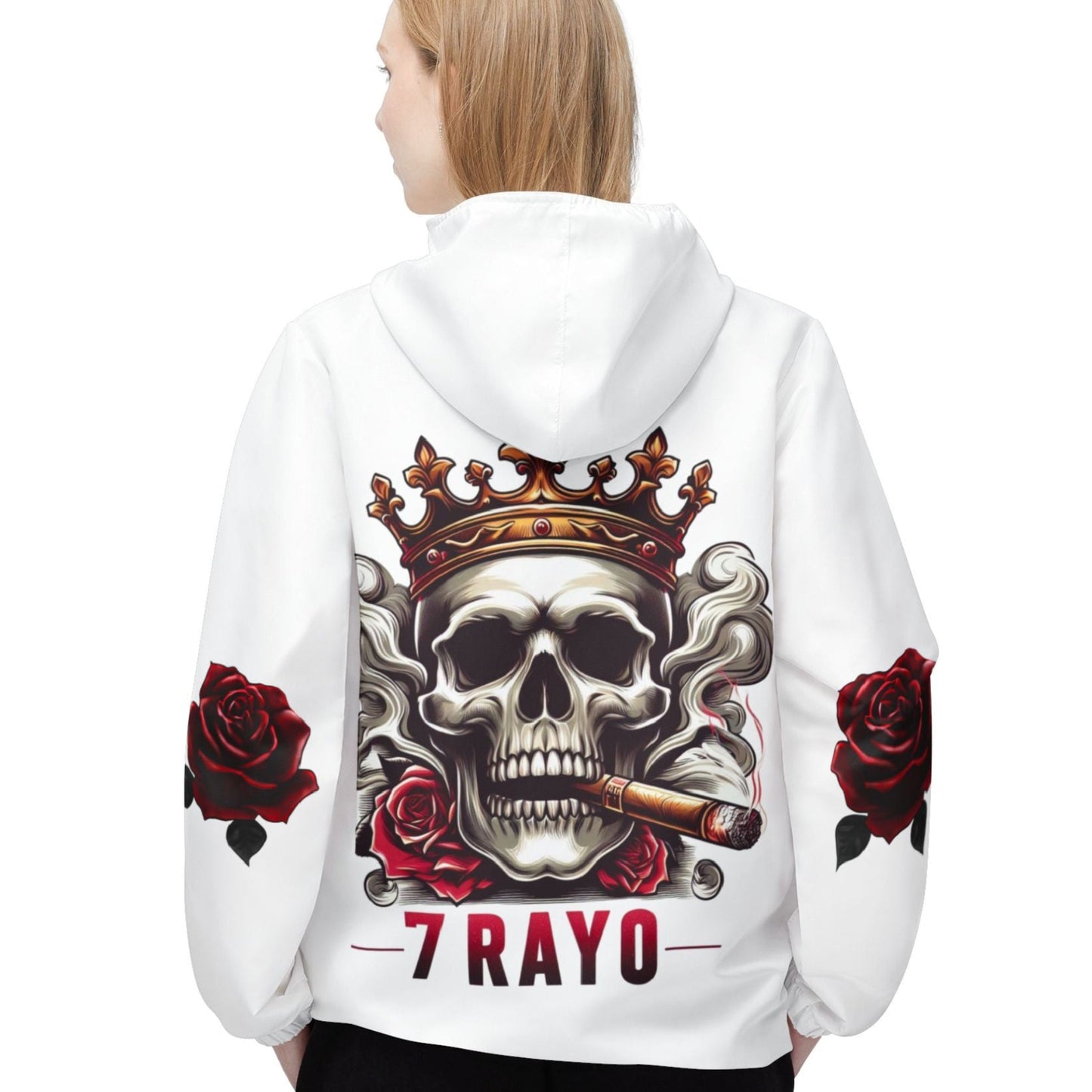 7 Rayo "Skulls & Roses" Palo Mayombe based WINDBREAKER Jacket!